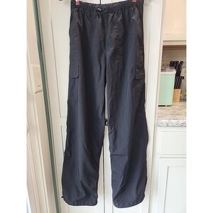 Victorias Secret Sz S Parachute Pants Cargo‎ Pockets Black Streetwear PINK Rap